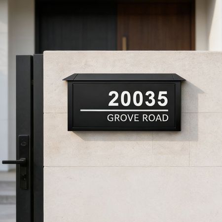 Individuelles Hausnummernschild mit Solar-LED-Hintergrundbeleuchtung