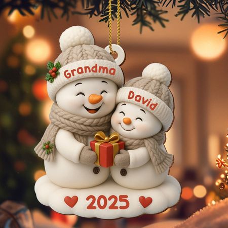 Celebrate A Joyful Holiday With Festive Snowmen - Personalized Custom Wood Ornament, Custom Shaped