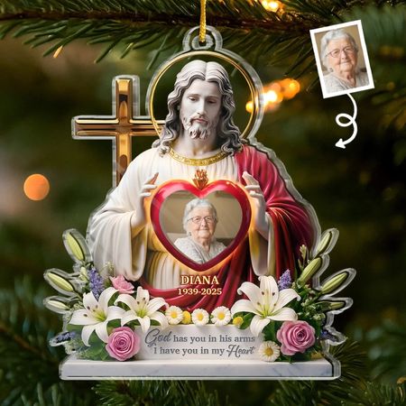 Custom Photo Acrylic Ornament - Personalized Christmas Memorial Sympathy Gifts For Loss Of Mom, Dad - Until Forever, You are With Me