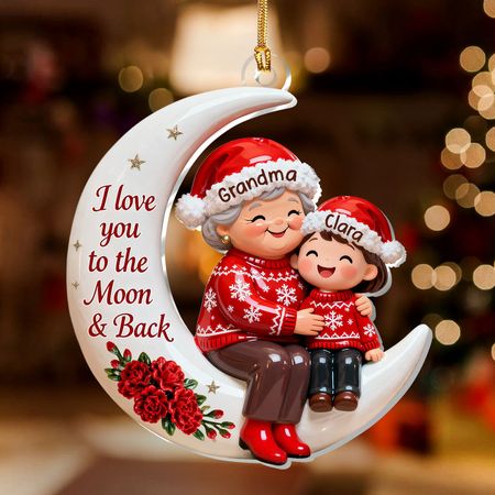 To The Moon, With All My Love - Personalized 1-Layer Acrylic Ornament