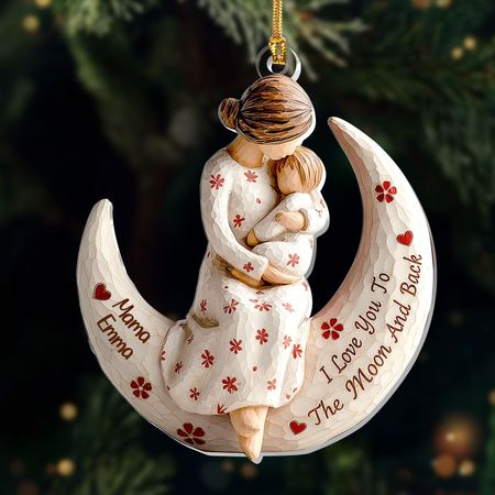 I Love You To The Moon And Back - Personalized 1-Layer Acrylic Ornament