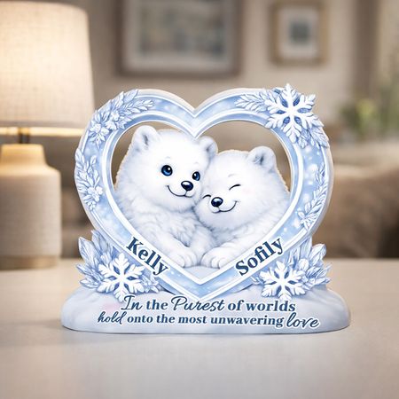 Personalized Polar Bear Couple Acrylic Plaque | In the Purest of Worlds Winter Love Keepsake