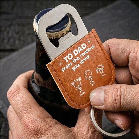 To Dad From The Reasons You Drink - For Dad, Papa - Personalized Keychain
