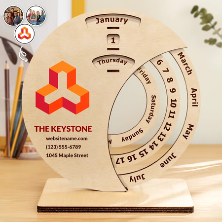 Custom Photo Business Team Corporate Gift New Year - Personalized Spinning Perpetual Desk Calendar