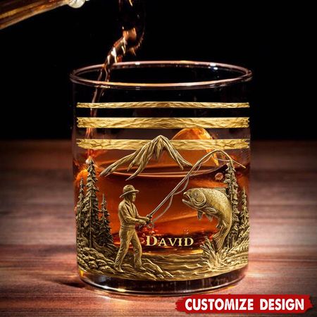 Fishing For Life - Personalized Fishing Whiskey Glass