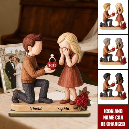 Wedding Anniversary Wooden Plaque | Personalized Name & Date Engraved Couple Memorial Decor