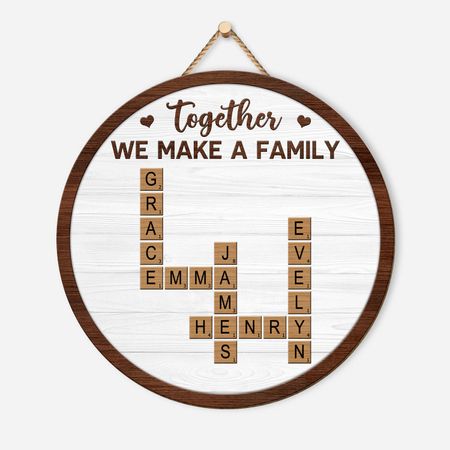 Personalized Together We Make A Family Scrabble Tile Wooden Wall Sign | Custom Name Family Keepsake