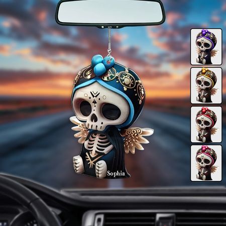 Unique Car Decor: Personalized Skeleton Charm 🎁🚘