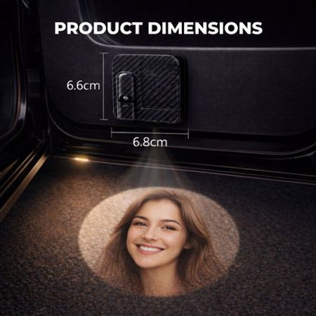 Personalized Photo Car Projection Lamp Set of 2 – Custom Rotating Car Projector Lights for Couples, Family & Friends