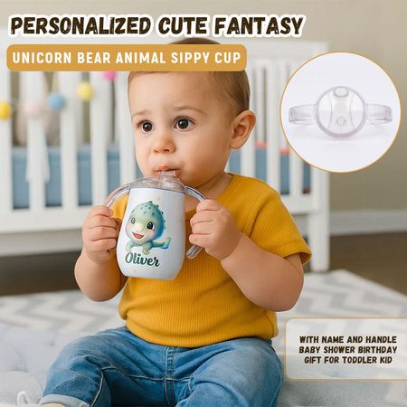 Personalized Cute Unicorn Bear Animal Insulated Straw Cup