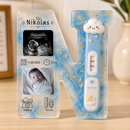 Personalized Baby Initial Acrylic Photo Plaque