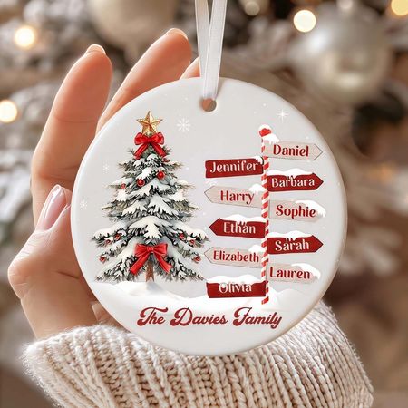 Personalized Family Ceramic Christmas Ornament