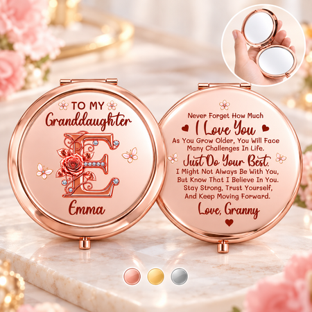 3D Printing Effect Personalised Gifts for Daughter Granddaughter - Just Do Your Best Pocket Makeup Mirror