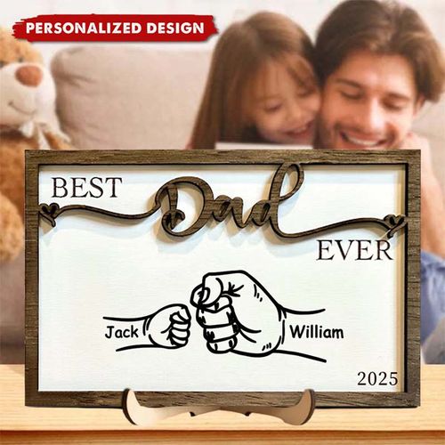 Personalized Best Dad Wooden Sign Of Father's Day Gift