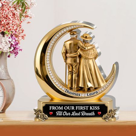 From Our First Kiss Till Our Last Breath - Personalized Custom Shaped Acrylic Plaque