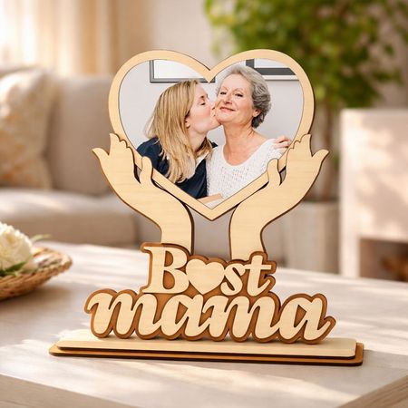 Personalized Best Mama Wooden Photo Frame Plaque | Custom Photo Mother's Day Keepsake
