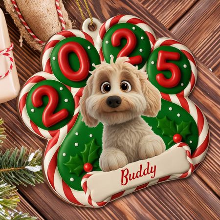 Customize Your Festive Dog Ornament,Personalized Custom Wood Ornament,Gift For Dog Lovers