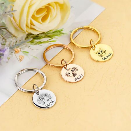 Customized Personalized Dog Cat Pet Keychain