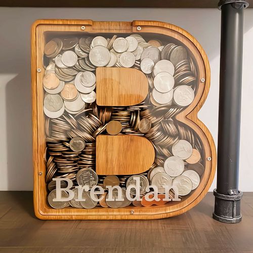 Personalized Boys Girls Piggy Bank-Wood Gift For Kids