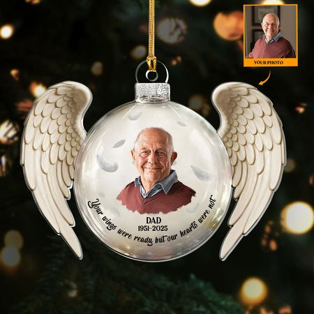 Custom Photo Memorial Your Wings Were Ready - Personalized 1-Layer Acrylic Ornament