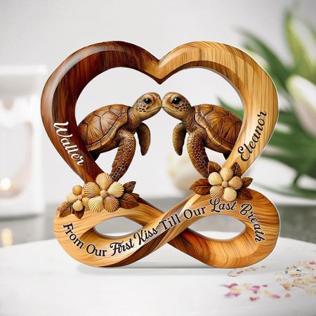 Forever Yours Turtle Embrace - Personalized Custom Shaped Acrylic Plaque