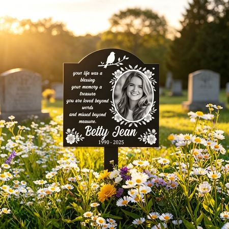Personalized Photo Memorial Metal Garden Stake