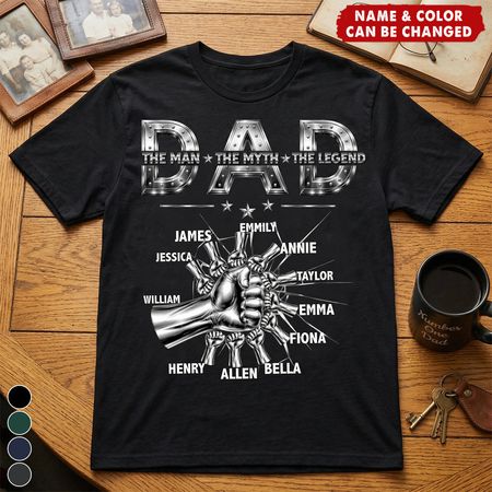 Personalized Dad The Man The Myth The Legend Classic Tee With Custom Names