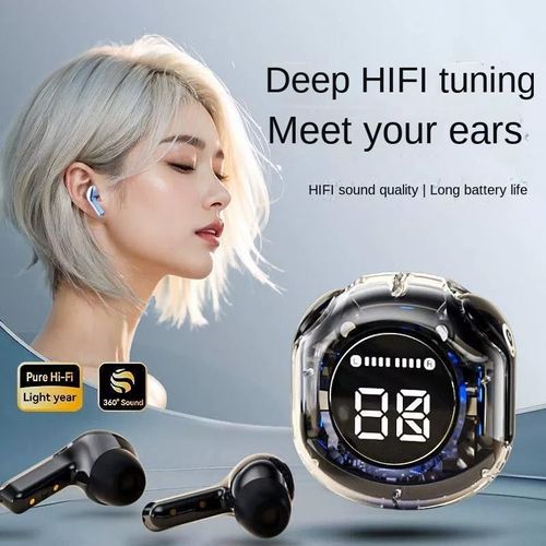 Bluetooth Wireless Earbuds with LED Display Charging Case, True Wireless Stereo, 3 Hour Playtime on 1 Hour Charge, 240 Hour Standby Time, 200mAh USB-C Rechargeable Case, Bluetooth 5.3