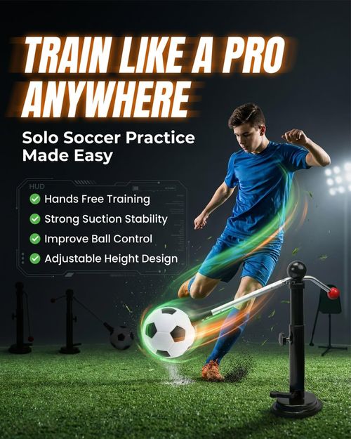 360 Soccer Trainer Solo Practice Equipment Adjustable Waist Belt Elastic Cord Ball Control Dribbling Passing Shooting Touch Training Aid Youth Kids Teens Adults