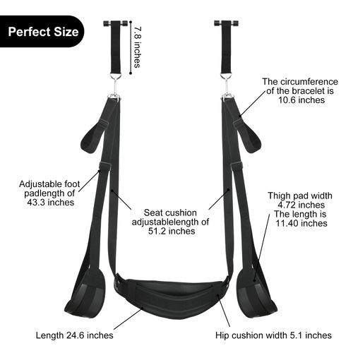 BDSM Door Sex Toys Sex Swing Bondage Slave Leather Soft Plush Sex Slings with Adjustable Straps, Hanging Door Handcuffs Leg Restraints Spreader Adult Toys for Couple