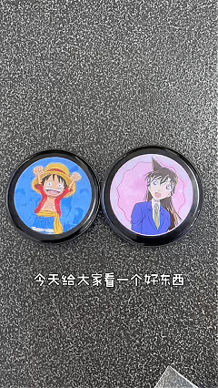 Digital Badge with DIY Text & Photo & Video，1.7 Inch Hd Touchscreen Digital Pin，Gift for Anime Fans, Ideal for Backpacks and Conventions
