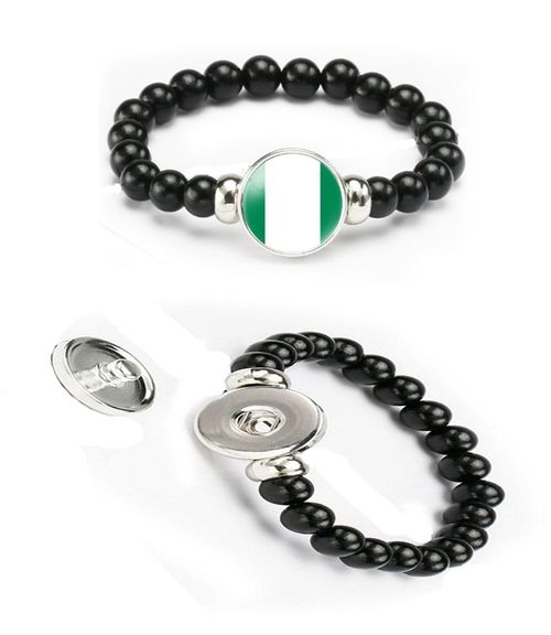 Nigeria National Flag Bracelet Elastic Rope Beaded Bracelet Support Your Country Travel Souvenir Gifts for Men Women