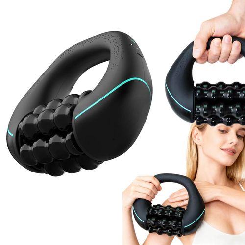 Electric Handheld Rolling Massager - Percussive Massager, Targeting Knots with Precision Deeply Relieve Muscle Soreness, 3 Levels 24 Massage Buttons for Gentle Heat Application