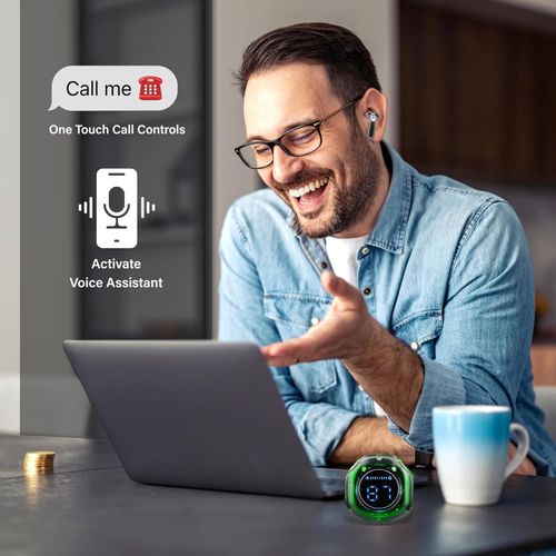 Bluetooth Wireless Earbuds with LED Display Charging Case, True Wireless Stereo, 3 Hour Playtime on 1 Hour Charge, 240 Hour Standby Time, 200mAh USB-C Rechargeable Case, Bluetooth 5.3