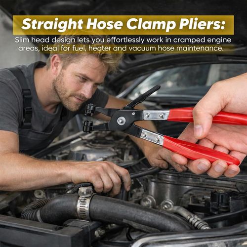 5PCS Automotive Electrical Disconnect Pliers Kit with Storage Case, High-Carbon Steel Connector Separator, Hose Clamp & Trim Clip Removal Tools, Professional Set for Auto Repair & Maintenance