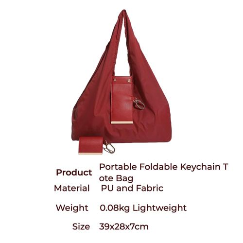 Portable Foldable Keychain Tote Bag |Collapsible Reusable Bag Keychain|Portable Ins Style Large Capacity Shopping Bag