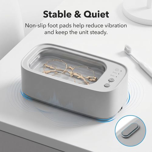 Ultrasonic Jewelry Cleaner Machine, 45kHz Rechargeable Household Ultrasonic Cleaner for Jewelry, Eyeglasses, Rings, Watch Straps, Dentures, Portable with 3 Cleaning Modes and Auto Shut-Off