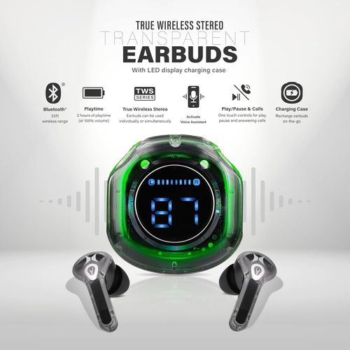 Bluetooth Wireless Earbuds with LED Display Charging Case, True Wireless Stereo, 3 Hour Playtime on 1 Hour Charge, 240 Hour Standby Time, 200mAh USB-C Rechargeable Case, Bluetooth 5.3