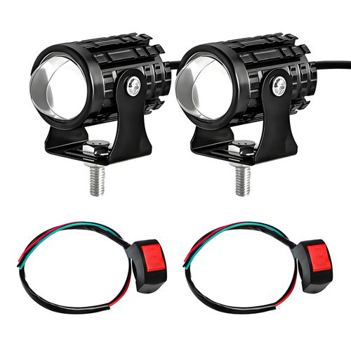 2PCS Motorcycle LED Driving Fog Lights, Super Bright White/Amber Motor Auxiliary LED Spotlights with 2 Switch, Waterproof Aux Motorcycle Headlight for Car Truck ATV Tractor (8-80v)
