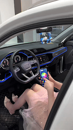 Interior Car LED Strip Lights APP Control, 5 in 1 RGB 16 Million Colors Ambient Lighting Kit with 236 inches Fiber Optic, Music Mode Inside Car Lighting Decorations