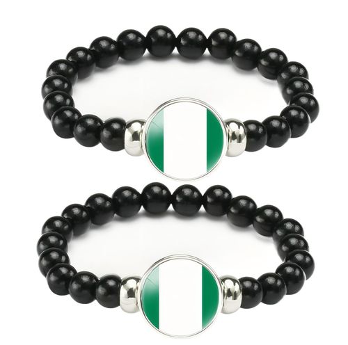 Nigeria National Flag Bracelet Elastic Rope Beaded Bracelet Support Your Country Travel Souvenir Gifts for Men Women
