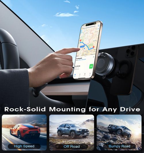 Upgraded Vacuum Magnetic Car Phone Holder 360° Reinforced 96LBS Ultra Suction Cup Phone Mount for MagSafe Cell Phone Holders for Your Car/Gym/Mirror Mount for iPhone & Android