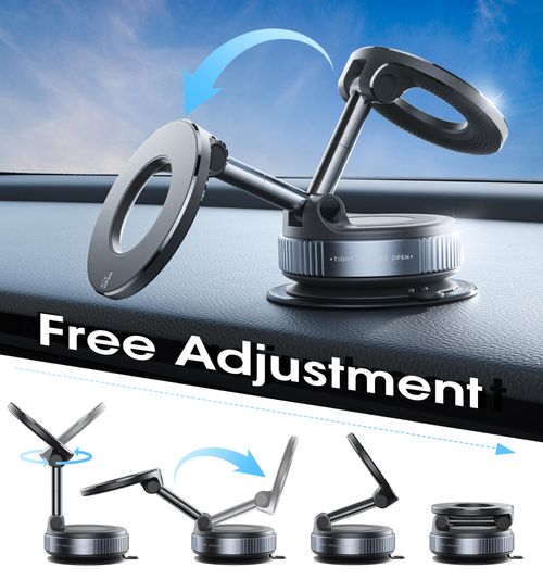 Upgraded Vacuum Magnetic Car Phone Holder 360° Reinforced 96LBS Ultra Suction Cup Phone Mount for MagSafe Cell Phone Holders for Your Car/Gym/Mirror Mount for iPhone & Android