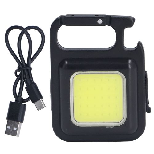 COB Rechargeable Keychain Flashlight, High Lumen Super Bright LED Work Light with Magnet,Clip,Bottle Opener for Dog Walking,Car Repair, Emergency,Camping,EDC