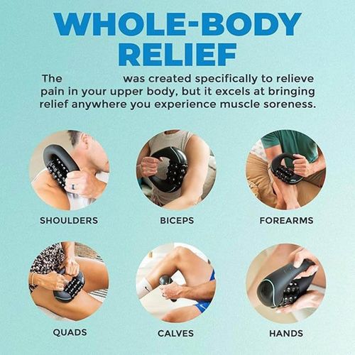 Electric Handheld Rolling Massager - Percussive Massager, Targeting Knots with Precision Deeply Relieve Muscle Soreness, 3 Levels 24 Massage Buttons for Gentle Heat Application