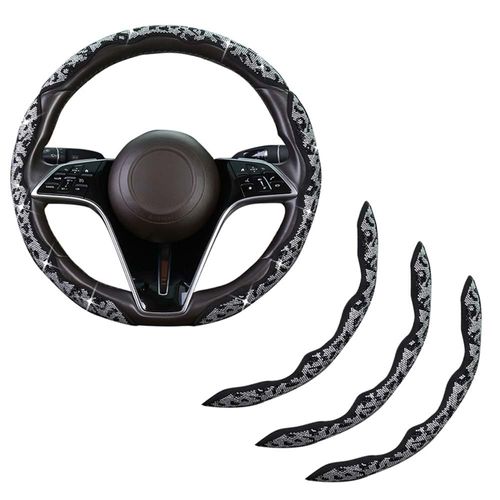 3PCS Car Bling Steering Wheel Cover,  Leopard , Anti-Slip