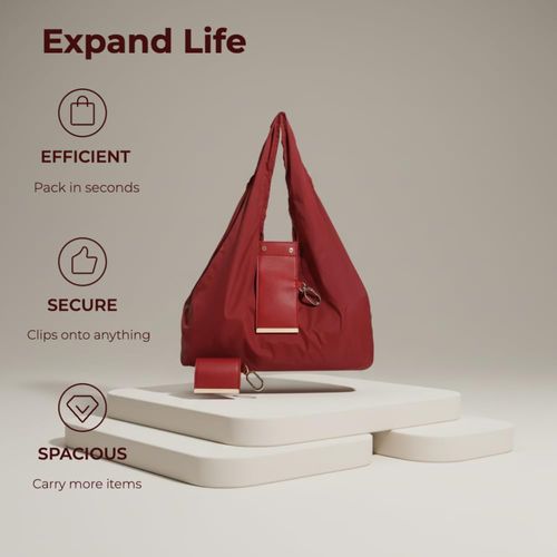 Portable Foldable Keychain Tote Bag |Collapsible Reusable Bag Keychain|Portable Ins Style Large Capacity Shopping Bag