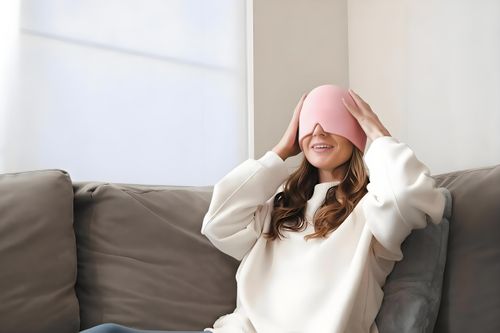 Headache Relief Cap, Migraine Ice Pack Mask Products, Women Cooling Gel Hat, Face Cold Compress Head Wrap for Her Stress. Great Birthday Gift for Mom, Sister, Grandma, Girlfriend, & Teacher