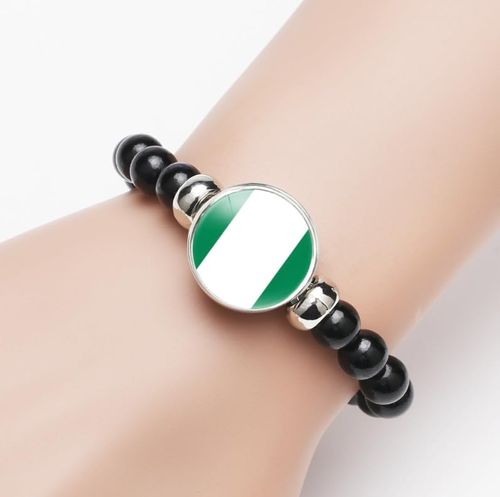 Nigeria National Flag Bracelet Elastic Rope Beaded Bracelet Support Your Country Travel Souvenir Gifts for Men Women