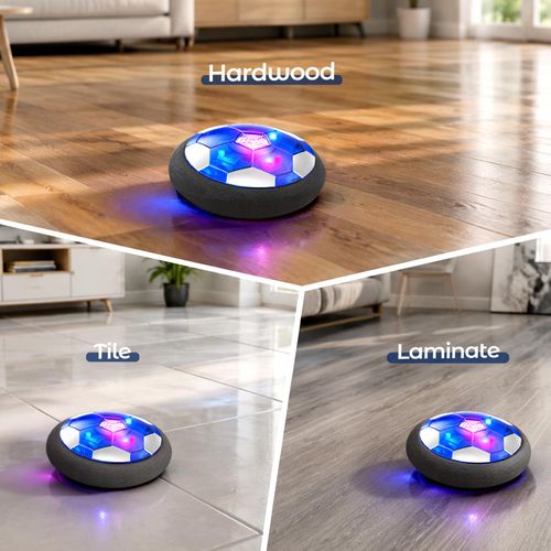 Rechargeable Hover Soccer Ball for Kids Indoor Games, Light-Up Soccer Toy with Soft Foam Bumper, Air-Powered Floating Ball Game, Birthday Gift for Boys and Girls Ages 4-12